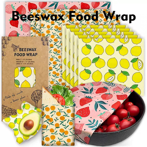 Reusable Beeswax Food Wrap Sandwich Bags Covering Dishes