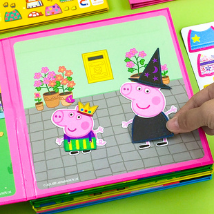 小猪佩奇儿童贴纸立体泡泡贴安静书磁力贴幼儿宝宝早教益智玩具贴画0 6岁动手动脑专注力训练 反复使用