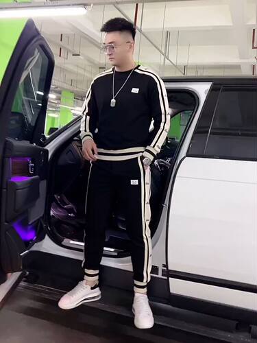 春季时尚百搭修身舒适运动两件套2022新款潮男个性休闲套装ZD307