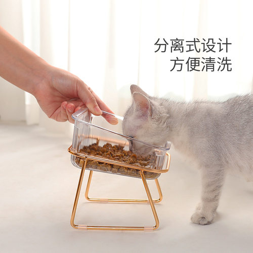 猫碗保护颈椎饮水双碗高脚防打翻