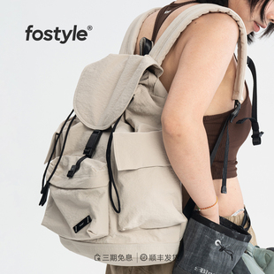 FOSTLYE晴天双肩包2025尼龙防水旅行户外轻便背包15寸通勤电脑包