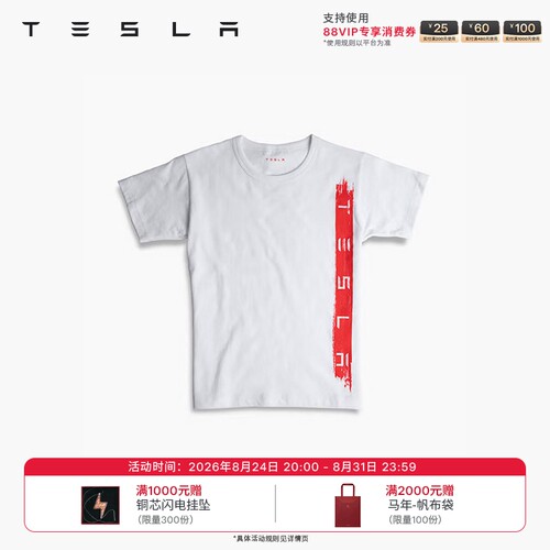 特斯拉童装条纹短袖T恤柔软亲肤