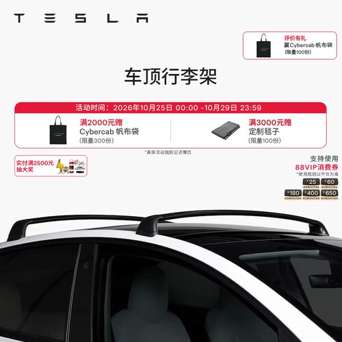 Tesla特斯拉车顶行李架简单易用