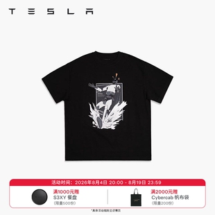 特斯拉（Tesla）官方 男士 Tesla Optimus 电子滑步 T恤