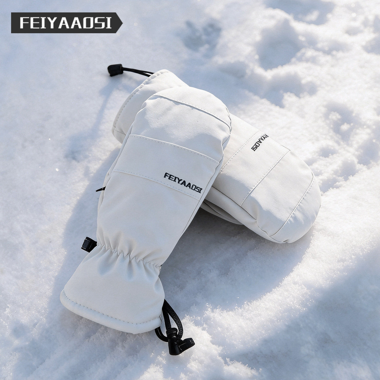 滑雪手套凯夫拉内置护腕单双板女刻滑专用带内胆男专业户外手闷子