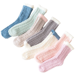 袜子女珊瑚绒睡眠秋冬可爱毛绒棉袜加绒加厚月子毛巾地板睡觉家居