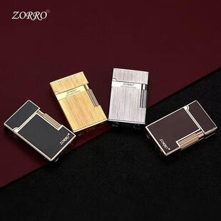 正品ZORRO佐罗煤油打火机 Z612朗声钢音侧滑轮金属拉丝刻字商务