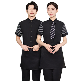 酒店餐饮服务员工作服长袖秋冬装女咖啡店西餐厅奶茶蛋糕饭店衬衫