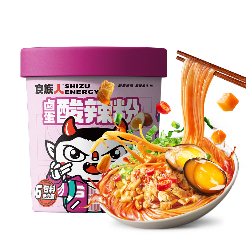 食族人酸辣粉大颗卤蛋桶装