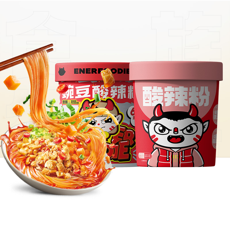 食族人酸辣粉2桶装豌豆+花生