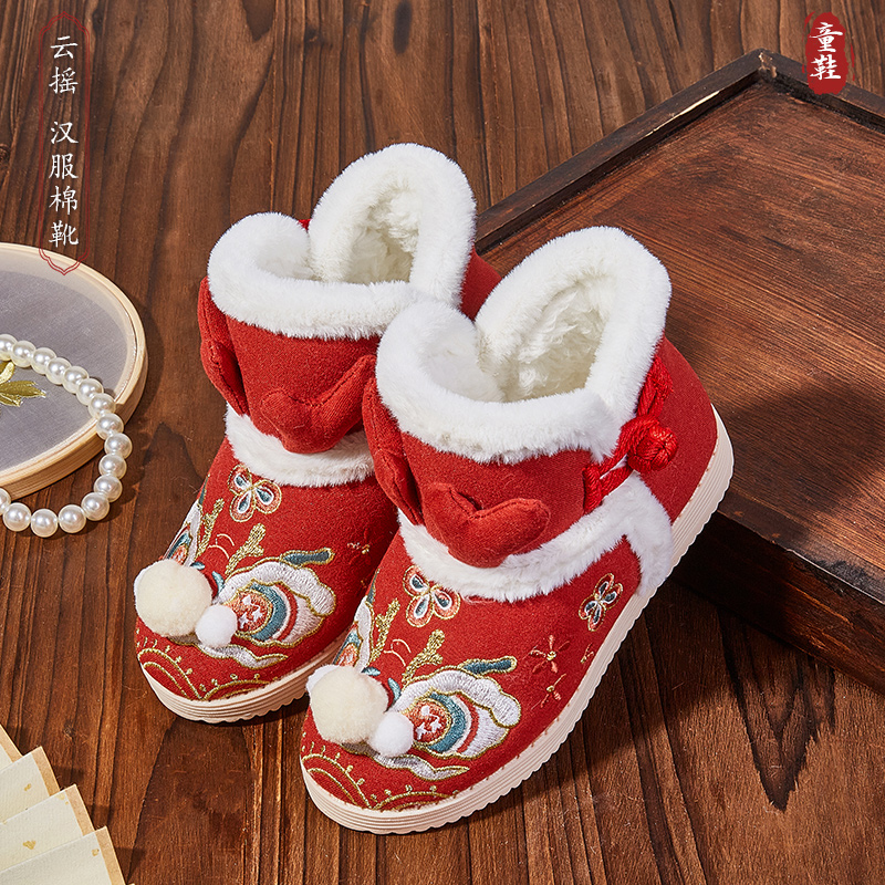 热销5000+儿童汉服鞋冬季加绒