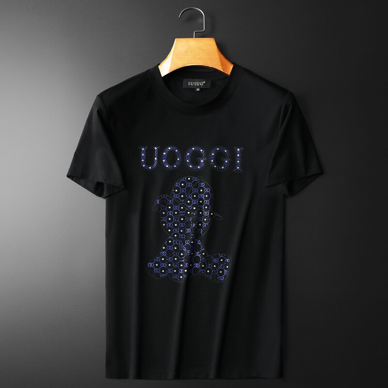 2024夏季欧货 IUIUG欧货时尚潮流丝光棉短袖t恤男D320-87153-P75图片