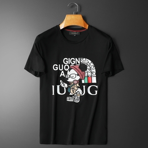 2022欧洲站夏季新款 伦古奇潮流丝光短袖t恤男 D215-27579-P75,男装T恤,电商D320(原D215)