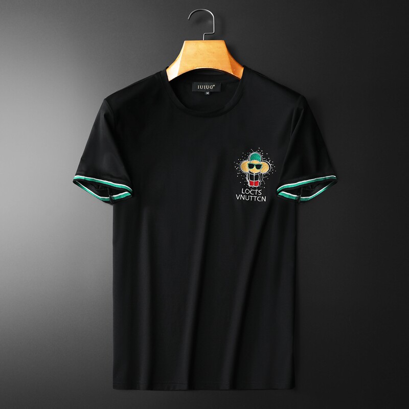 2024夏季欧货 IUIUG欧货时尚潮流丝光棉短袖t恤男D320-87189-P75图片