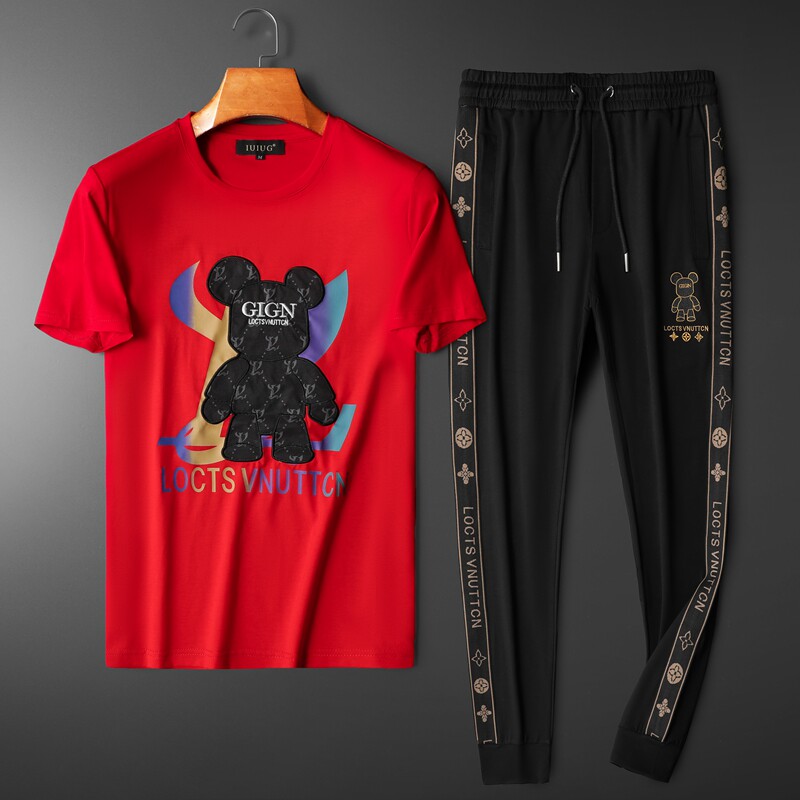 2022夏季范思卓潮流丝光短袖运动休闲套装男D215-T27654-P205，男装休闲套装，电商D320(原D215)