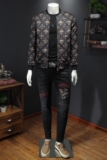 D215-21346-P1452022秋冬新款轻奢数码印花外套夹克上衣男假模，男装夹克，电商D320(原D215)