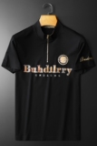 2024夏季拉链领BUHDILRRY欧货潮流丝光棉短袖t恤男D320-87077-P80，男装T恤，电商D320(原D215)