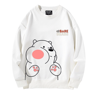 咱们三只裸熊动漫周边圆领卫衣男女2023新款情侣秋冬加绒衣服百搭