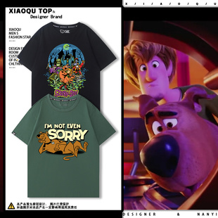 史酷比恶霸狗狗美式复古短袖纯棉夏季宽松百搭休闲情侣T恤衫衣服