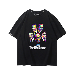 电影教父The Godfather黑手党周边马龙白兰度短袖男女T恤宽松纯棉