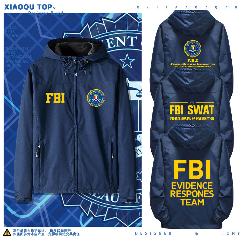 FBI美国联邦调查局特工探员FBI警告ins夹克冲锋衣男秋冬外套衣服