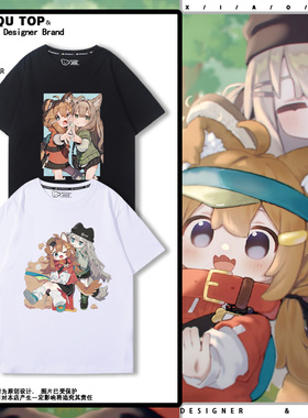 VRChat kipfel猫猫狗狗豆日向mamehinata短袖男女纯棉可爱T恤衣服