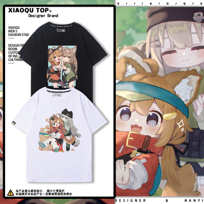 VRChat kipfel猫猫狗狗豆日向mamehinata短袖男女纯棉可爱T恤衣服