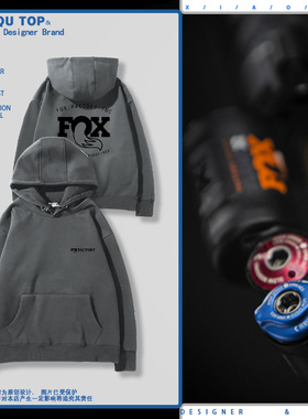 Fox Racing前叉队版越野山地车连帽卫衣男女速降土坡单车骑行上衣