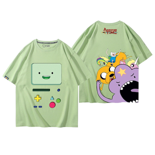 AdventureTime探险活宝阿宝与老皮周边短袖男女情侣夏季纯棉T恤潮