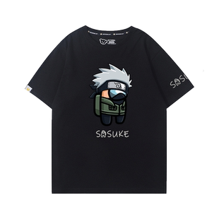 Among us火影忍者联名太空狼人杀游戏T恤衣服设计感小众短袖纯棉