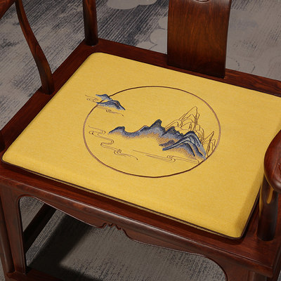 雍盛棉麻中式红木椅子坐垫茶椅垫