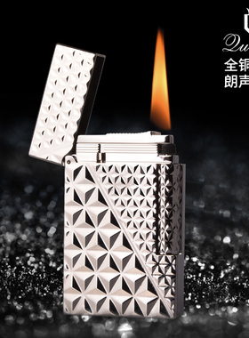 Quercia朗声煤油打火机钻石纹分割线钢琴音高档男士礼品黄铜侧滑
