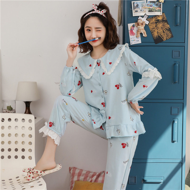 网红纯棉长袖爆款时尚洋气睡衣