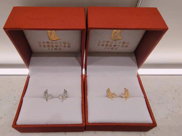 ss品牌纯银兵哥哥橄榄枝军恋军嫂领花耳钉耳环情人节礼物军旅饰品