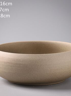 粗陶水仙花盆无孔铜钱草碗睡莲