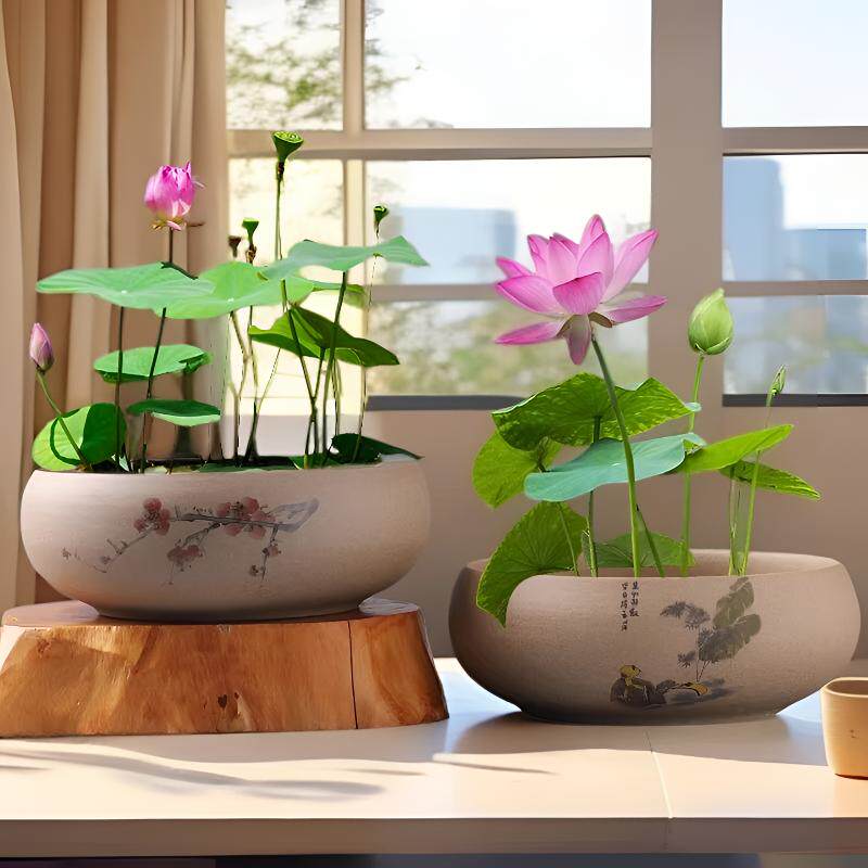 水仙花盆陶瓷无孔水培铜钱草碗莲睡莲水培绿萝容器大号多肉盆特价