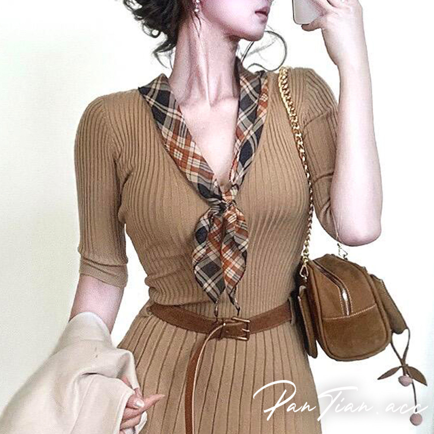 轻熟风咖色格子长条丝巾领带薄款系脖颈饰飘带新品氛围感配饰领巾,服饰配件/皮带/帽子/围巾,围巾/丝巾/披肩,淘宝优惠券,粉丝福利购,淘宝优惠卷