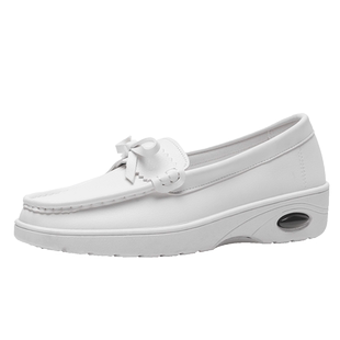 护士鞋女软底夏季透气不臭脚白色厚底增高小白医护工作平底单鞋子