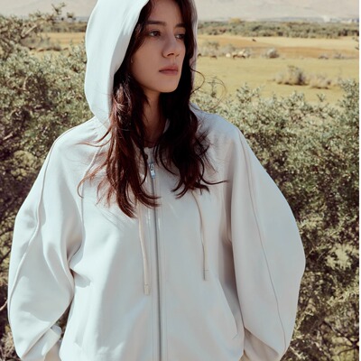 超柔冷灰卫衣拉链卫衣百搭莫代尔