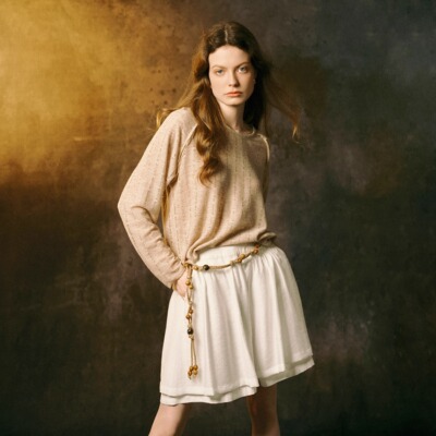 高腰极简INGE短裤双层设计天丝棉