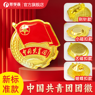 团徽2cm标准款正版共青团团徽胸针学生用团徽别针式大磁铁强磁扣团员批发学校中国青年团员徽章监制团徽磁吸