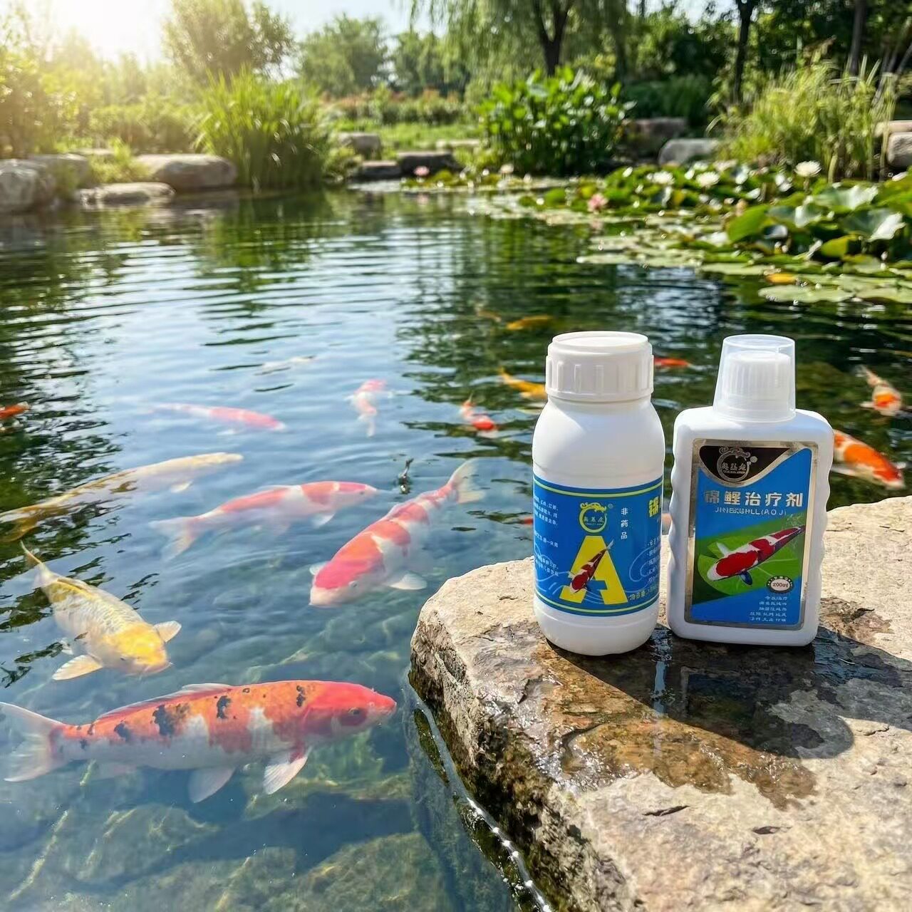 锦鲤特效药杀菌疾病治疗鱼烂身烂尾观赏锦鲤鱼病药白点净鱼药