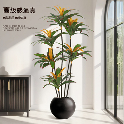 仿真绿植红边铁室内大型造景装饰