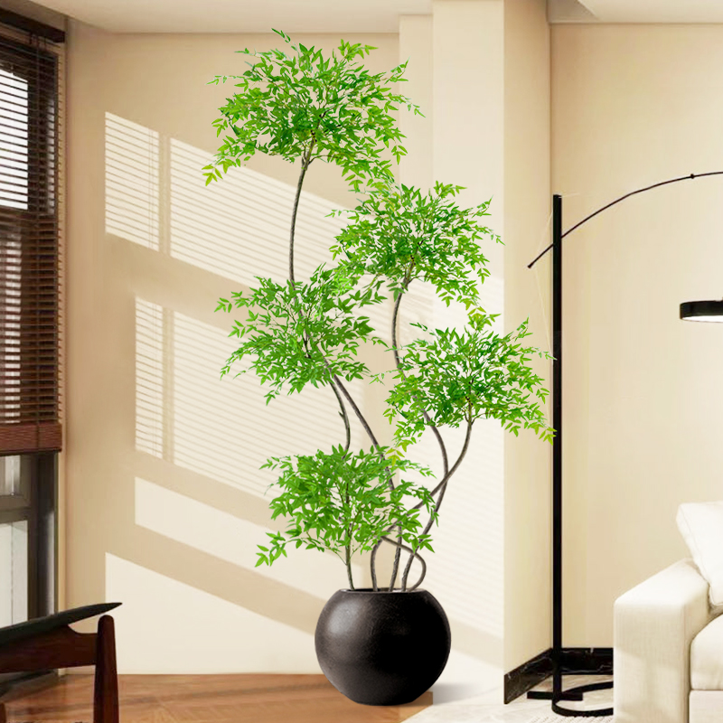 恋柚仿真花假花南天竹室内盆栽