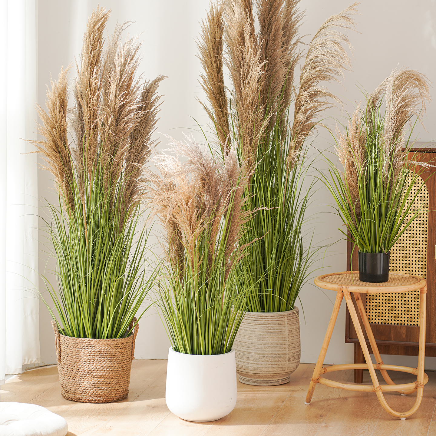 仿真绿植毛毛虫芦苇花室内仿生花