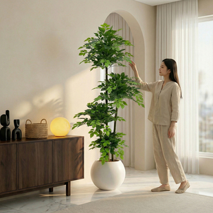 仿真绿植幸福树高端轻奢室内客厅电视柜旁大型仿生假植物落地摆件