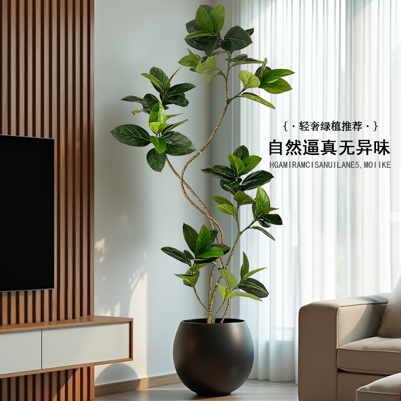 假绿植孟加拉榕室内客厅电视柜