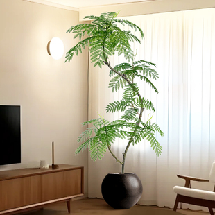 飾高級仿生植物大盆栽落地擺件假樹 藍(lán)花楹仿真綠植室內(nèi)高端輕奢裝