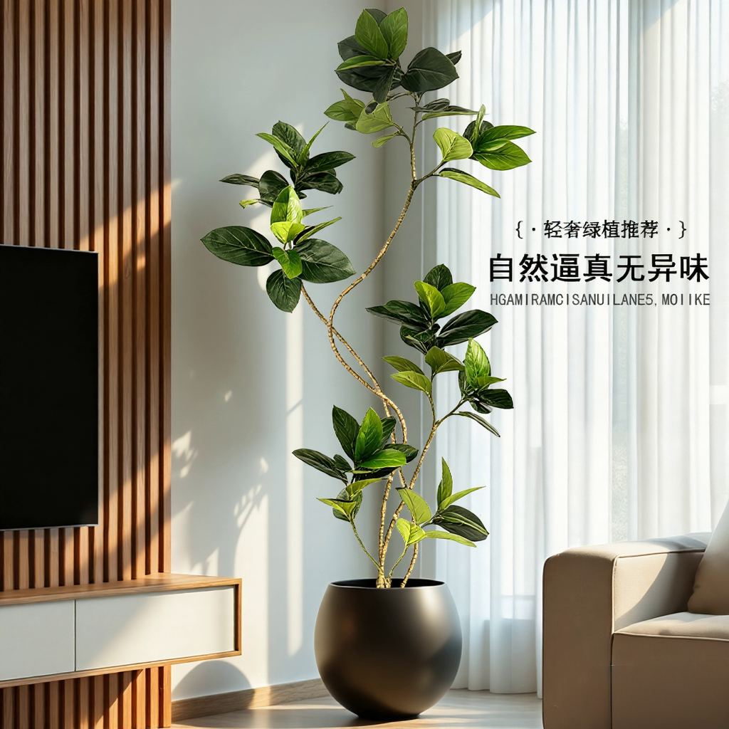仿真绿植孟加拉榕室内客厅电视柜