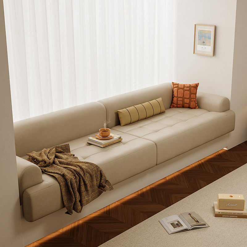 高定面料定制飘窗改造两件式沙发窗台垫轻奢高级感阳台主卧榻榻米